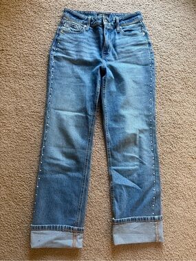 Maurice’s Mid-Blue Denim Jeans with Side Stud Detail
